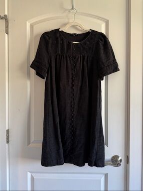 Madewell Black Button-Front Mini Dress